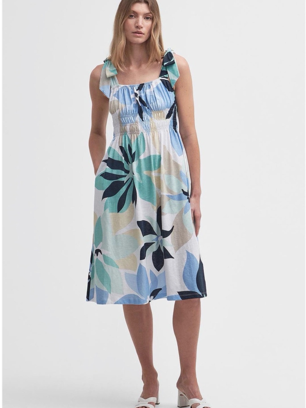 Barbour Nadia Floral midi Tie-Shoulder Sundress
